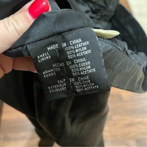 JLC Black Leather Pants Womens 12 Straight Fit Biker Moto Edgy Rebel Bikercore - Picture 7 of 9